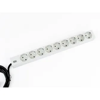 Bachmann IT PDU 9x prize Schuko, in Schuko, impamantare, fara intrerupator, 2 metri, RAL 7035, Aluminiu