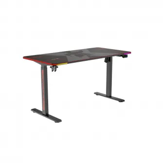 Birou electric Serioux Carbon Pro RGB, reglabil pe inaltime, Dimensiuni blat 1400mm x 700mm, Orientare Cadru: Rectangular, Greutate maxima: 60 kg, Interval de inaltime: 730~ 1210 mm, Segmente coloana: coloana in doua etape