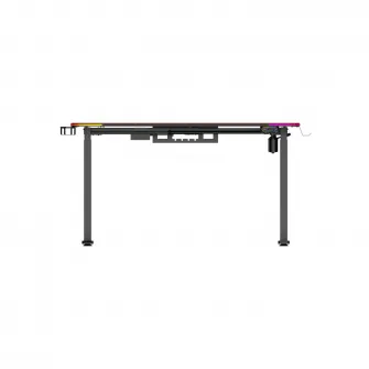 Birou electric Serioux Carbon Pro RGB, reglabil pe inaltime, Dimensiuni blat 1400mm x 700mm, Orientare Cadru: Rectangular, Greutate maxima: 60 kg, Interval de inaltime: 730~ 1210 mm, Segmente coloana: coloana in doua etape