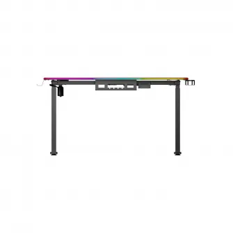 Birou electric Serioux Carbon Pro RGB, reglabil pe inaltime, Dimensiuni blat 1400mm x 700mm, Orientare Cadru: Rectangular, Greutate maxima: 60 kg, Interval de inaltime: 730~ 1210 mm, Segmente coloana: coloana in doua etape