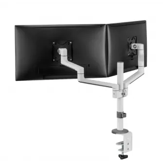 Brat dublu monitor Neomounts DS60-425WH2; pentru display-uri cu diagonale 17''-27'', sistem de prindere VESA 75x75~100x100, greutate maxima suportata 8 - per ecrankg, tilt +90°, -30°, swivel +90°, -90°, rotate +360°, distanta fata de perete 128-460mm; ina