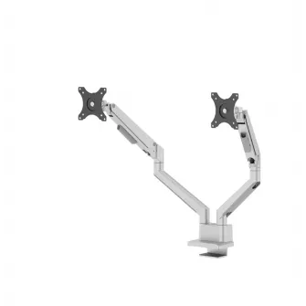 Brat dublu monitor Neomounts DS70-250SL2; pentru display-uri cu diagonale 17''-32'', sistem de prindere VESA 75x75~100x100, greutate maxima suportata 9 - per ecrankg, full motion, tilt +45°, swivel 90°, rotate 180°; gas spring; culoare argintiu. Garantie 