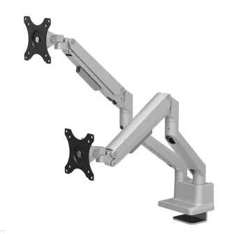 Brat dublu monitor Neomounts DS70-250SL2; pentru display-uri cu diagonale 17''-32'', sistem de prindere VESA 75x75~100x100, greutate maxima suportata 9 - per ecrankg, full motion, tilt +45°, swivel 90°, rotate 180°; gas spring; culoare argintiu. Garantie 