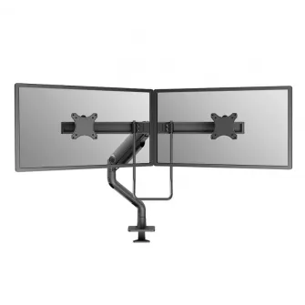 Brat dublu monitor Neomounts DS75S-950BL2; pentru display-uri cu diagonale 17''-32'', sistem de prindere VESA 75x75~100x100, greutate maxima suportata 8 - per ecrankg, full motion, tilt 60°, swivel 90°, rotate 180°, distanta fata de perete 204-741mm; gas 