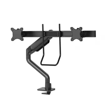 Brat dublu monitor Neomounts DS75S-950BL2; pentru display-uri cu diagonale 17''-32'', sistem de prindere VESA 75x75~100x100, greutate maxima suportata 8 - per ecrankg, full motion, tilt 60°, swivel 90°, rotate 180°, distanta fata de perete 204-741mm; gas 