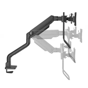 Brat dublu monitor Neomounts DS75S-950BL2; pentru display-uri cu diagonale 17''-32'', sistem de prindere VESA 75x75~100x100, greutate maxima suportata 8 - per ecrankg, full motion, tilt 60°, swivel 90°, rotate 180°, distanta fata de perete 204-741mm; gas 
