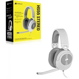 Casti Gaming Head-band Corsair HS55 STEREO, Wired, Alb