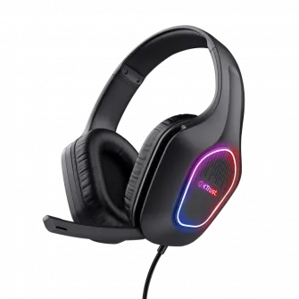 Casti Gaming Head-band Trust GXT 416 ZIROX, Wired, Negru
