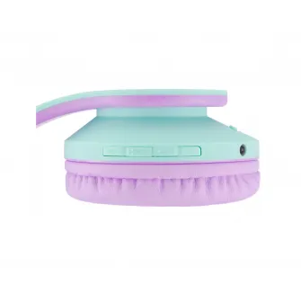 Casti Over-ear PowerLocus KidsCat, Wireless/Wired, Multicolor