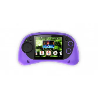 Consola jocuri portabila Serioux, ecran 2.7'', rezolutie 960x240 pixeli, 200 jocuri incluse, alimentare 3 baterii AAA sau prin miniUSB, culoare mov