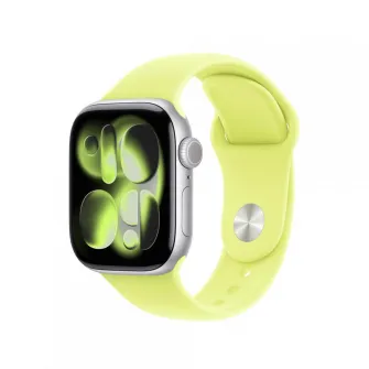 Curea pentru Apple Watch 42mm Neon Yellow Sport Band - S/M