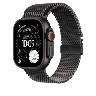 Curea pentru Apple Watch 49mm Black Titanium Milanese Loop - Small