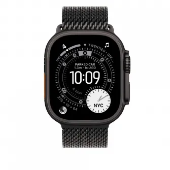 Curea pentru Apple Watch 49mm Black Titanium Milanese Loop - Small