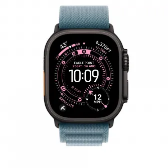 Curea pentru Apple Watch 49mm Light Blue Alpine Loop - Large - Black Titanium Finish
