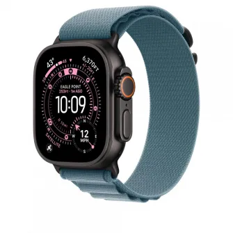 Curea pentru Apple Watch 49mm Light Blue Alpine Loop - Large - Black Titanium Finish