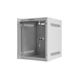 Dulap rack 10'' perete 6U / 280x310 (flat pack) cu usa din sticla, gri