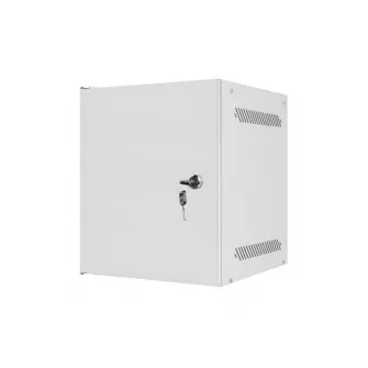 Dulap rack 10'' perete 6U / 280x310 pentru auto-asamblare, cu usa metalica, gri (flat pack)
