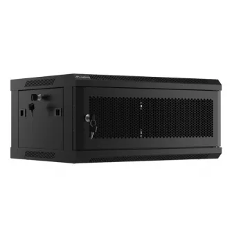 Dulap rack de perete 19'', 4U, 600x450 mm, usa perforata, negru,