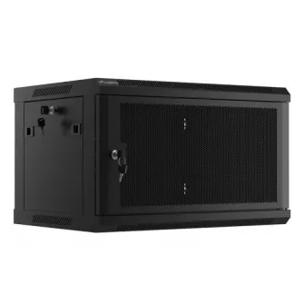 Dulap rack de perete 19'', 6U, 600x450 mm, usa perforata, negru,