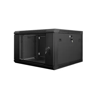 Dulap rack de perete 19'', 6U, 600x600 mm, negru, V2