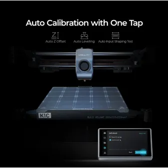 Imprimanta 3D Creality K1C, ( Printare carbon) Tehnologie FDM, viteza printare 600mm/s, Precizie 100 +/-0.1mm, Diametru filament: 1.75mm, tip filament compatibil: ABS, PLA, PETG, PET, TPU, PA, ABS, ASA, PC, PLA-CF, PA-CF, PET-CF, Transfer fisier: USB driv