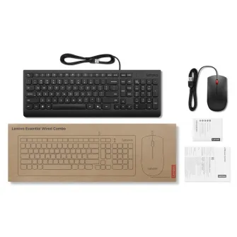 Lenovo Essential Wireless Combo Keyboard & Mouse Gen2 Black-Serbian; Keyboard Layout: 2.5-zone; Button Life: 3 million clicks for left and right buttons; Number of Button: 3 buttones; Mouse Resolution: 1600; Mouse Sensor: Optical Sensor; Packed Dimensions