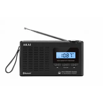 Radio cu ceas Akai APR-600 cu baterii 3x AAA, bluetooth 5.0, 0.8W, negru
