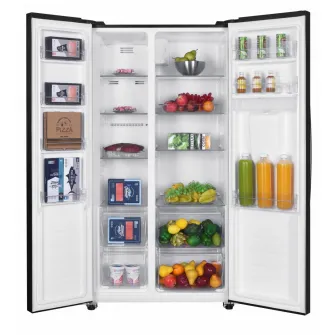 Side by Side FRAM FSBS-HM440NFBKWDE++, No Frost, 439 L, Clasa E, Dozator apa, Negru