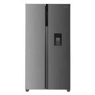 Side by Side HEINNER HSBS-HM439NFINVXWDD, No Frost, 439 L, Clasa D, Dozator apa, Aspect Inox