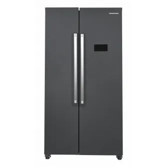 Side by Side HEINNER HSBS-HM442NFINVDGE++, No Frost, 442 L, Clasa E, Gri antracit texturat