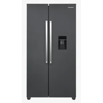 Side by Side HEINNER HSBS-HM529NFINVDGWDE++, No Frost, 529 L, Clasa E, Dozator apa, Gri antracit texturat
