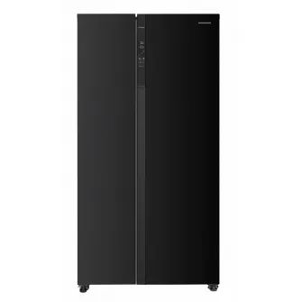 Side by Side HEINNER HSBS-HM532NFBKE++, No Frost, 532 L, Clasa E, Negru