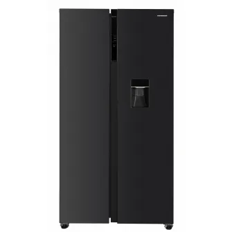 Side by Side HEINNER HSBS-HM592NFDXWDE++, No Frost, 592 L, Clasa E, Dozator apa, Inox antracit