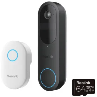 Sonerie wireless WiFi dual band Reolink *fara fir *rezolutie 2K 4MP si un unghi de vizualizare de 150° x 150° *Lentila:1.2 mm, diafragma F1.8 *Baterie: 7000mAh reincarcabila (Durata de viata variaza in functie de setari, utilizare si temperatura.) *Alimen