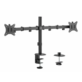 Suport 2 monitoare SeriouxMM66-C024, brat articulat monitor, compatibilitate dimensiune ecran 17''-32'', greutate maxima suportata: (per ecran): 9kg, VESA: 75x75, 100x100, inclinare: +45°~-45°, pivotare: +90°~-90°, rotatia ecranului: + 180°~-180°, instala