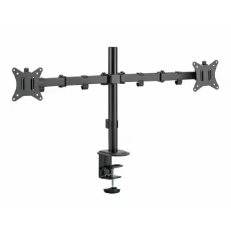 Suport 2 monitoare SeriouxMM66-C024, brat articulat monitor, compatibilitate dimensiune ecran 17''-32'', greutate maxima suportata: (per ecran): 9kg, VESA: 75x75, 100x100, inclinare: +45°~-45°, pivotare: +90°~-90°, rotatia ecranului: + 180°~-180°, instala