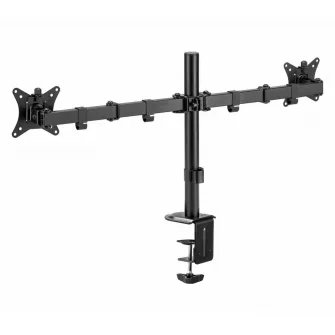 Suport 2 monitoare SeriouxMM66-C024, brat articulat monitor, compatibilitate dimensiune ecran 17''-32'', greutate maxima suportata: (per ecran): 9kg, VESA: 75x75, 100x100, inclinare: +45°~-45°, pivotare: +90°~-90°, rotatia ecranului: + 180°~-180°, instala
