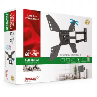 ?Suport TV de perete, Barkan 3400L.B, Fix, 32''- 70'', VESA 400 x 400 mm, suporta pana la 40kg, negru
