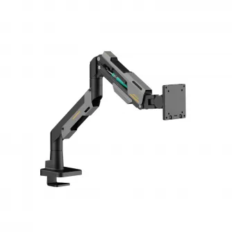 Suport monitor Serioux SRXA-MM101-C012GR, arc cu gaz, compatibilitate dimensiune ecran 24''-57'', greutate maxima suportata: 2~30 kg, VESA: 75x75, 100x100, 100x200, 200x100, 200x200, inclinare: +70°~-45°, pivotare: +90°~-90°, rotatia ecranului: 360°