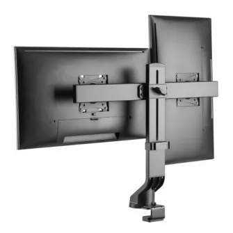 Suport monitor de birou Neomounts FPMA-D860DBLACK; pentru display-uri cu diagonale 10''-27'', sistem de prindere VESA 75x75~100x100, suporta 2 ecrane, greutate maxima suportata 7kg per ecran, full motion, tilt +10°, -10°, swivel +10°, -10°, +180°, -180°; 
