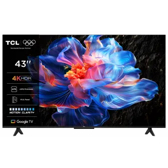 Televizor TCL LED 43P6K, 108 cm, Smart Google TV, 4K, Clasa F