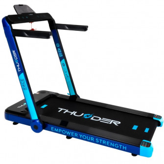 Banda de alergare electrica THUNDER RACE, Viteza maxima 14km/h, maxima suportata 130kg, Blue