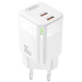 Incarcator XO CE07 Dual PD35W GaN White