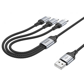Cablu USB Hoco X102 3-in-1 Black