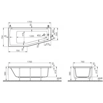Cada de baie Vitra Neon (52760001000+59990276000)