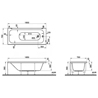 Cada de baie Vitra Optimum (64540001000+59996454000)