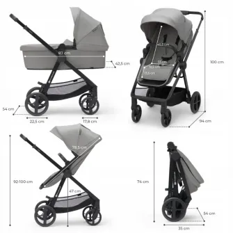 Carucior Kinderkraft Newly 3in1 Mink Pro Grey (KSNEWL00GRY300I)