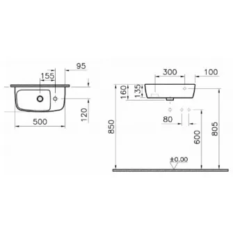 Lavoar Vitra Shift (7070B003-0029)
