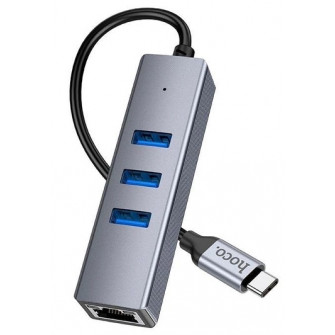 Multiplicator Hoco HB34 Easy Link Type-C Metal Gray