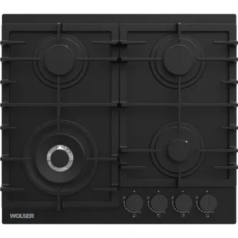 Plita incorporabila cu gaz Wolser WL-BRD 6406 Black Matt Glass
